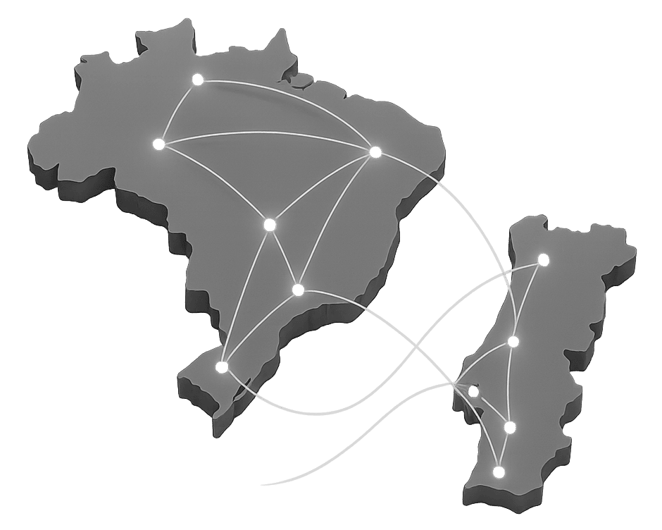 Mapa Brasil e Portugal